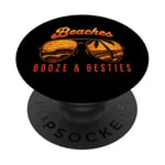 Beaches Booze & Besties Lunettes de soleil aviateur PopSockets PopGrip Adhésif