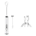 2X(Handheld Egg Beater USB Coffee Blender Food Bake Blender White W5D8)6846