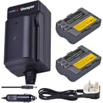 Uwayor EN-EL3e Camera Battery Charger Set Replacement Battery Kit USB for Nikon EN-EL3e EL3 EL3a D700 D300s D100 D90 D80 MH-18 MH-19 MB-D200 MB-D10