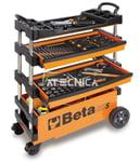 Chariot porte-outils pliable Beta C27S transportable 4 compartiements orange