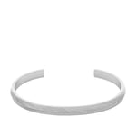 Fossil Women's Harlow Linear Texture Stainless Steel Cuff Bracelet, JF04665040