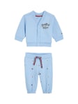 Tommy Hilfiger Baby Logo Fun Pigment Print Cardigan & Trousers Set, Vessel Blue