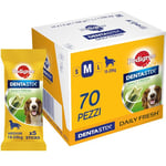 Pedigree Dentastix Fresh 70 Snacks pour l'hygiène buccale (Chien Moyen 5-10 kg) 128 g 5 bâtonnets - 14 Paquets (70 bâtons au Total)