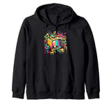 Splash Art Vintage Television TV Retro 70s 80s Zip Hoodie