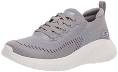 Skechers Women's BOBS Squad Chaos Renegade Parade Sneaker, Gray and Multi Engineered Knit, 5 UK