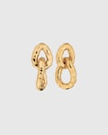 SYSTER P Bolded Hammered Links Earrings Gold