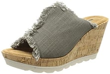 Minnetonka Femme York Sandales Peeptoe, Gris, 38 EU