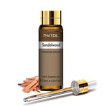 PHATOIL Huile Essentielle Bois de Santal 10 ML, Huile Essentielle Santal Pure et Naturelle pour Diffuseur Humidificateur, Huile de Santal pour Aromathérapie