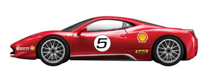 Dickie-Schuco 413312002 – True Scale – Ferrari 458 – Rouge – 2011 – 1:43 Italia Challenge – Fujimi Resin Collection – Rouge – Boîte fermée