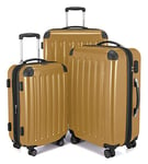 Hauptstadtkoffer - Alex - Lot de 3 valises, Valises de Voyage, Trolley, Bagages rigides, Set de Voyage, TSA, 4 Roues Doubles (S,M & L), Or d'automne