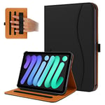 FANRTE Étui pour iPad Mini 6 2021 (6ème génération), en Cuir synthétique de qualité supérieure, avec Fonction de Mise en Veille/réveil Automatique pour iPad Mini6 8,3" (Noir)