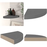 Étagère d'angle flottante Gris brillant 25x25x3,8 cm MDF - étagère d'angle - étagères d'angle - Home & Living