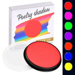 LOPHE Maquillage Fard Aquarellable Pot, Peinture du Visage, Maquillage FX Smiffys, Peinture à l'eau pour Le Visage et Le Corps pour Adultes, Enfants,30g, Rouge Fluo