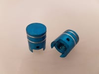 POSH - Bicycle/Motorbike/Car Tyre valve caps - Blue Piston 2pkt