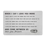 Jzxwan I Love You Gifts for Him Men, When I Say I Love You More Wallet Card for Man Husband, Unique Christmas Birthday Valentine's Day Presents for Boyfriend, Love You Most Note, Deployment Gift Ideas