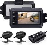 Dashcam pour Moto, MD10 Pro Camera Moto Embarquée Avant et Arrière Camera FHD 1080P Grand Angle 150° avec GPS Intégré, Wi-FI, Télécommande Filaire, Max Jusqu'à 256 Go