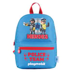 DOHE Mochila Escolar Infantil Sac à Dos Scolaire Mixte Enfant, Playmobil Police Team, 24,5x33,5x10,5