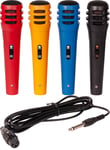 LTC DM500 Mikrofone-Set de Couleur Karaoké Microphone 4 Pièce