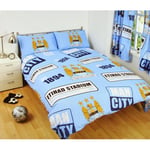 MANCHESTER CITY DOUBLE DUVET COVER BEDDING SET FOOTBALL BEDROOM GIFT XMAS