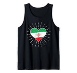 Iranian Flag Vintage Heart - Iran Fan Retro Tank Top