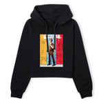 Napoleon Dynamite Poster Women's Cropped Hoodie - Black - XS - Black