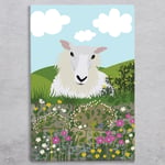 Sheep Ceramic Tile Picture Plaque Sign Farm Wall Art Kate Pearson 30x20cm