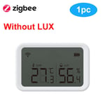 Zigbee-Capteur de température et d'humidité Wifi,détecteur de lumière Lux,hygromètre intérieur,fonctionne avec écran LCD,Tuya airies - Type Zigbee HT 1PC