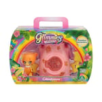 Glimmies Rainbow Friends Orange Figur Med Rosa Hus Glimhouse