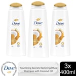 Dove Nourishing Secrets Restoring Ritual Shampoo with Coconut Oil, 3x400ml