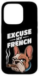 Coque pour iPhone 14 Pro Bulldog français Excuse My Frenchie Vintage Bulldog Lover