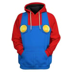 Mario Luigi Peach Bowser Donkey Kong Kostym för Vuxna Unisex Hoodie Långärmad Sweatshirt Super Mario Bros Film Hoodie Cosplay Kostymer Mario Mario L