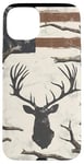 Coque pour iPhone 15 Plus Blanc Classique Tropical Buck Chasse Camouflage Drapeau Américain Téléphone