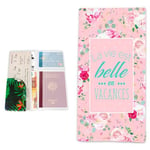 PROMOTION ! Porte-documents voyage 'Messages' rose (la vie est belle en vacances) - 21. 5x10. 5 cm