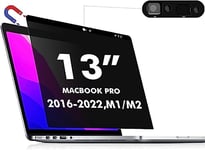 PYS Magnétique Filtre de Confidentialité pour MacBook Pro 13 Pouces (2016-2022, M1,M2) Filtre de Confidentialité Amovible pour Ordinateur Portable et Protection Antireflet