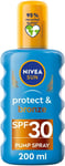 Nivea SUN Protect & Bronze Sun Spray, SPF30, 200 ml, Bronzing Tanning Lotion, A