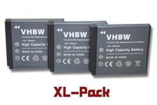 vhbw 3x Batteries compatible avec Jenoptik JD10, JD 10.0 Jay-Tech Videoshot Full HD10, JD10.0Z3SS appareil photo APRN (480mAh, 3,6V, Li-ion)