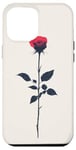 Coque pour iPhone 12 Pro Max Rose Minimaliste Art Floral Botanique Vintage