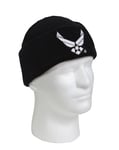 Rothco Watch Cap m. Militärbrodering (Svart / Air force, One Size) Size Svart force