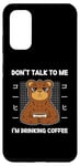 Coque pour Galaxy S20 Bear Don't Talk To Me I'm Drinking Coffee Style japonais