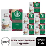 Nescafe Dolce Gusto Starbucks Coffee Pods 9x Boxes / 108 Caps Cappuccino