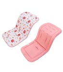 ZiaWorld Reversible Baby Pushchair Seat Liners, Pram Liner, Travel Cot Mattress for Pushchair, Universal Stroller Liner Breathable Soft Pad Cotton Foldable Baby Cushion Mattress (Pink Flower)