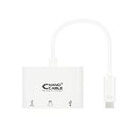 NANOCABLE 10.16.4302 - Convertisseur USB-C vers USB3.0/USB-C/HDMI 15cm Blanc