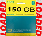 EE SIM CARD NANO MICRO STANDARD FOR LOADED WITH 150GB DATA UNLIMITED CALL PROMO