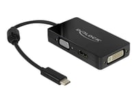 Delock - Ekstern Videoadapter - Usb-C - Dvi, Hdmi, Vga - Svart