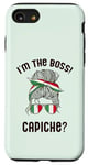 iPhone SE (2020) / 7 / 8 I'M THE BOSS! CAPICHE? Italian Woman Messy Bun Italy Meme Case