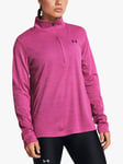 Under Armour Tech Textured Quarter Zip Gym Top, Astro Pink