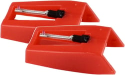 Voarge 2 PCS Record Player Needles, Diamond Tip Turntables Stylus for vinyl Red