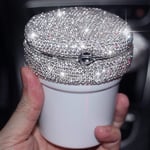 BECCYYLY Cendrier de Voiture Cristal Strass cendrier de Voiture Porte-gobelet Portable métal LED Diamant cendrier de Voiture