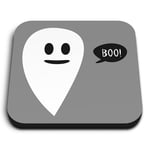 Square MDF Magnets - BW - Boo Ghost Halloween Cute Quote  #42225