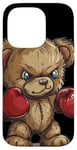 Coque pour iPhone 14 Pro Un ours en peluche cool portant une tenue de gants de boxe